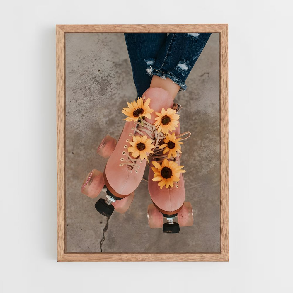 Poster Patinage en Fleurs – affiche Roller (vue 4)